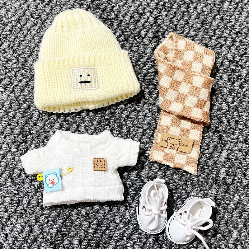 17cm Vinyl Doll Clothes Accessories, Handcrafted Crochet Clothes for 6.7 inch Vinyl Figure Fashion Outfits Unique Style(Outfit Only)