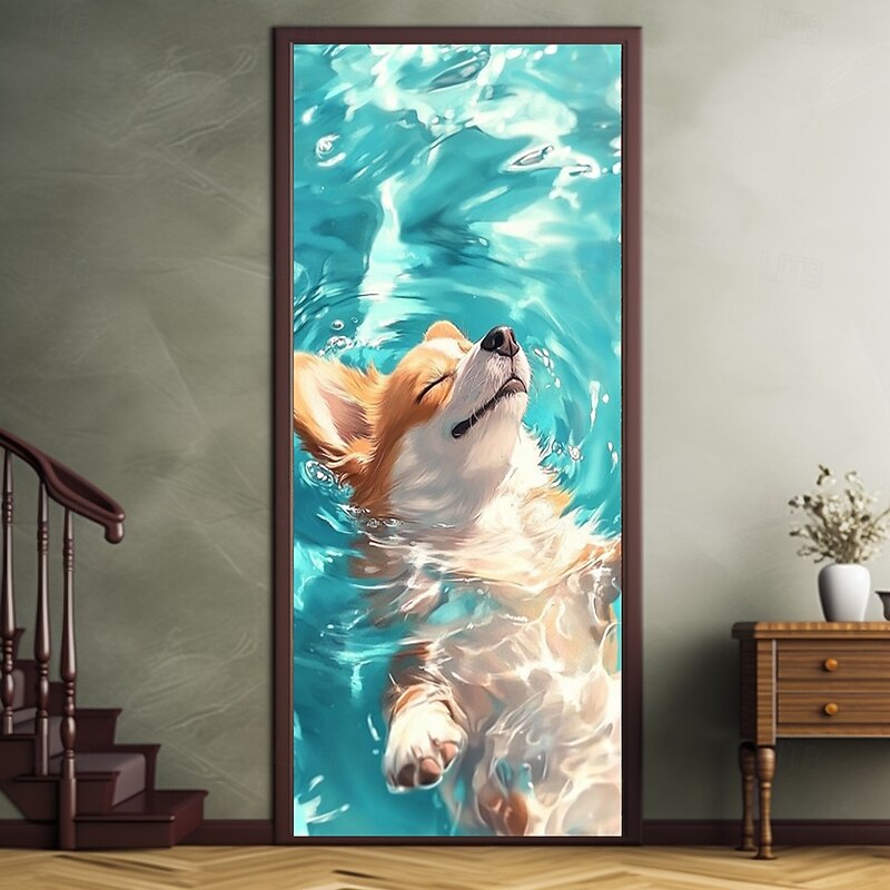 Dog's Summer Door Decorations Door Covers Door Tapestry Door Curtain Decoration Backdrop Indoor/Outdoor Door Banner for Front Door Farmhouse4