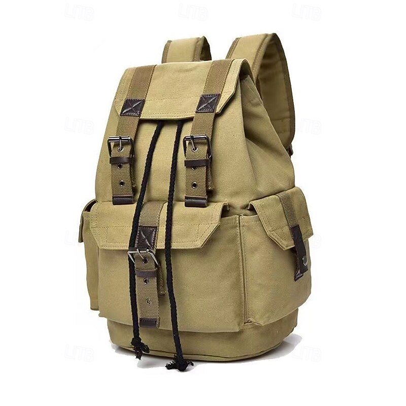 Men's Vintage Canvas Backpack – Large-Capacity Casual Travel Bag for College Students, Outdoor Hiking & Daily Commute2