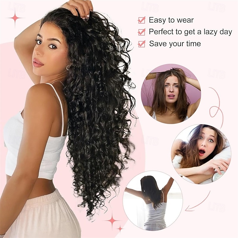 9PCS Clip in Hair Extensions 22 Inch Curly Hair Extension Long Soft Synthetic Hairpieces for Women3