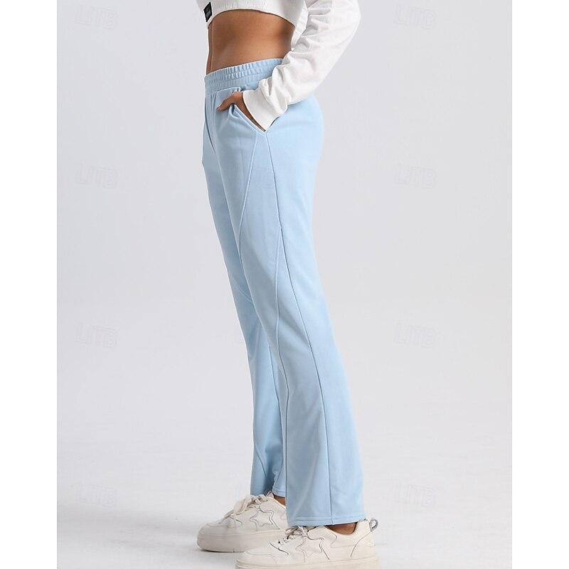 Women's Sweatpants Track Pants Straight Leg Pants Pocket Bottoms Outdoor Sports & Outdoor Workout Windproof Moisture Wicking Pilates Running Yoga Regular Fit Sportswear Activewear Solid Colored Sky4