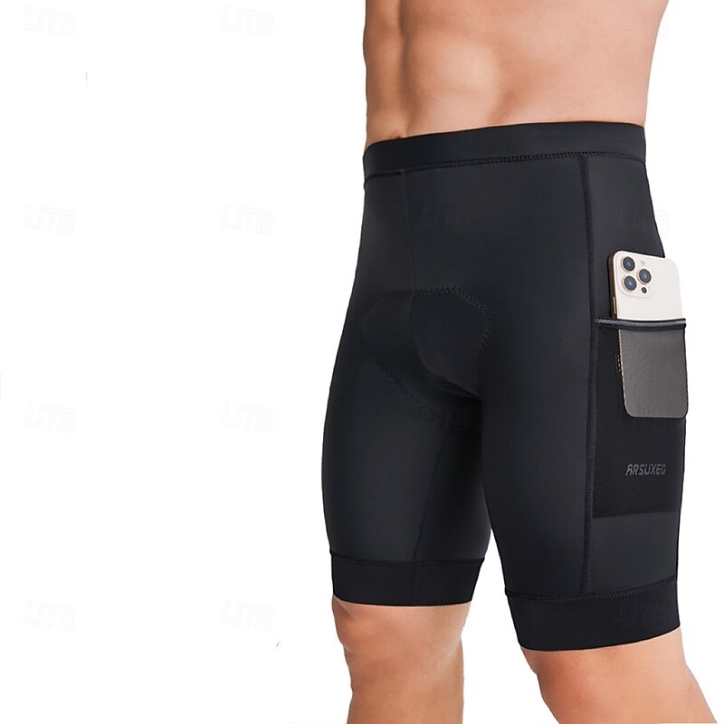 Arsuxeo Men's Stripes Cycling Road Shorts Cycling Underwear Shorts Cycling Pants Bike Shorts Tights Form Fit Mountain Bike MTB Road Bike Cycling Sports Stretchy Comfortable Protective Elastic Black