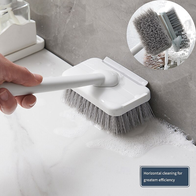 Bathroom Cleaning Brush, Multi-Functional Cleaning Brush, With Rotatable Handle, Wall-Mountable Storage3