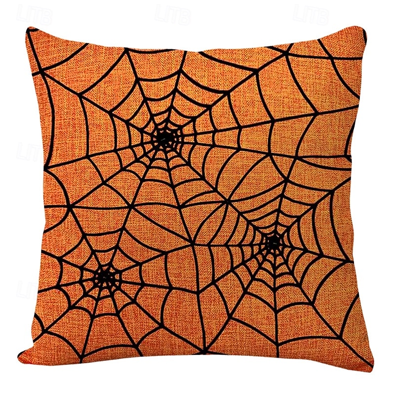 1 pcs Polyester Pillow Cover, Halloween Square Traditional Classic3