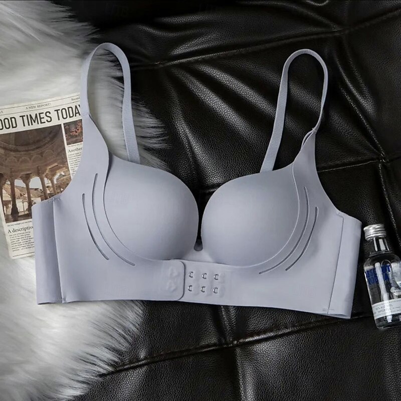 Women's Sexy Lingerie Bra BacklessNightwearNylon Spandex Solid Colored Undergarments Black White Brown Beige Gray Spring & Summer Fall & Winter2