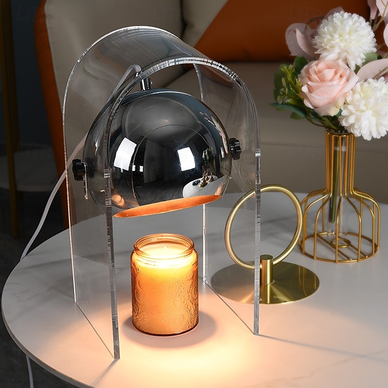 Height Adjustable Wax Melt Candle Warmer Lamp Acrylic Stand Table Lamps Aromatherapy Warmer for Bedroom Bedside Fragrance Melter(Timing dimmer switch)