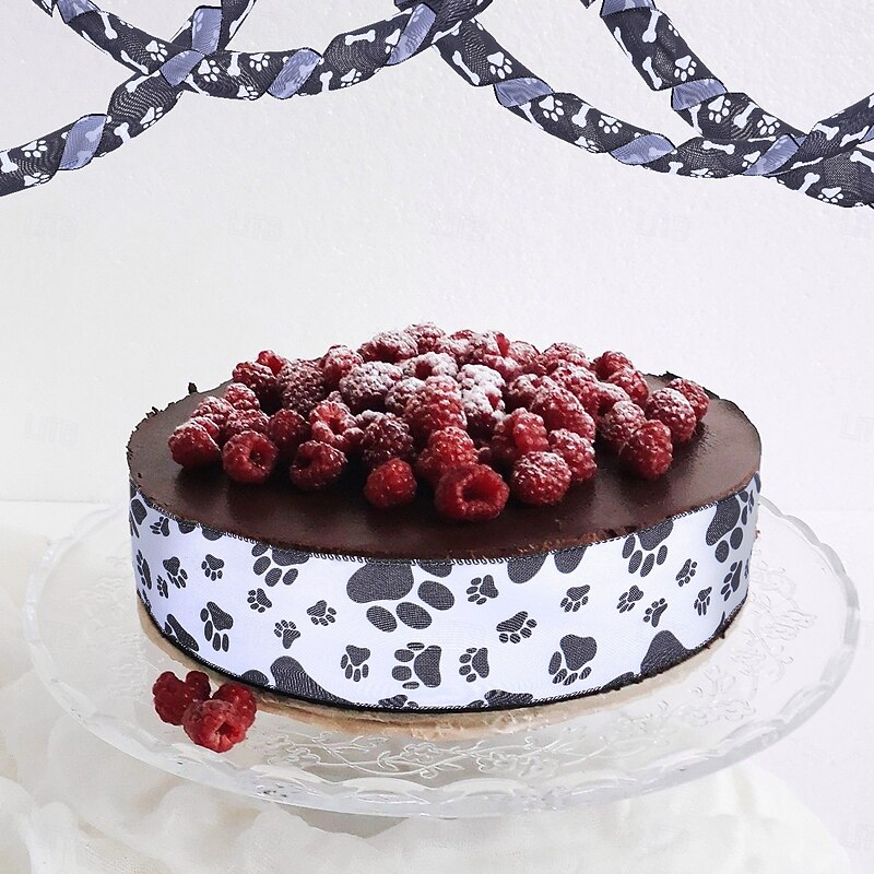 1 Roll Dog Paw Print Ribbon Burlap Wired Ribbons for Crafts, Party, Wedding, Gift, DIY Decoration, Wrapping, Bow Making, Wreath Decor3