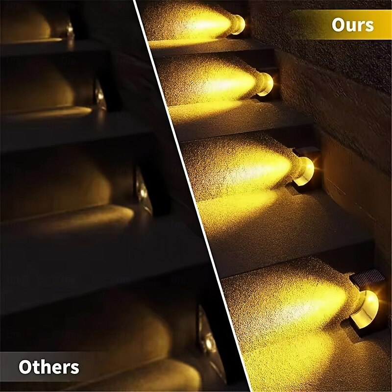 1/4PCS LED Step Lamp Solar Stair Light Outdoor IP65 Waterproof Solar Light for Garden Deck Path Balcony Decor Lighting3