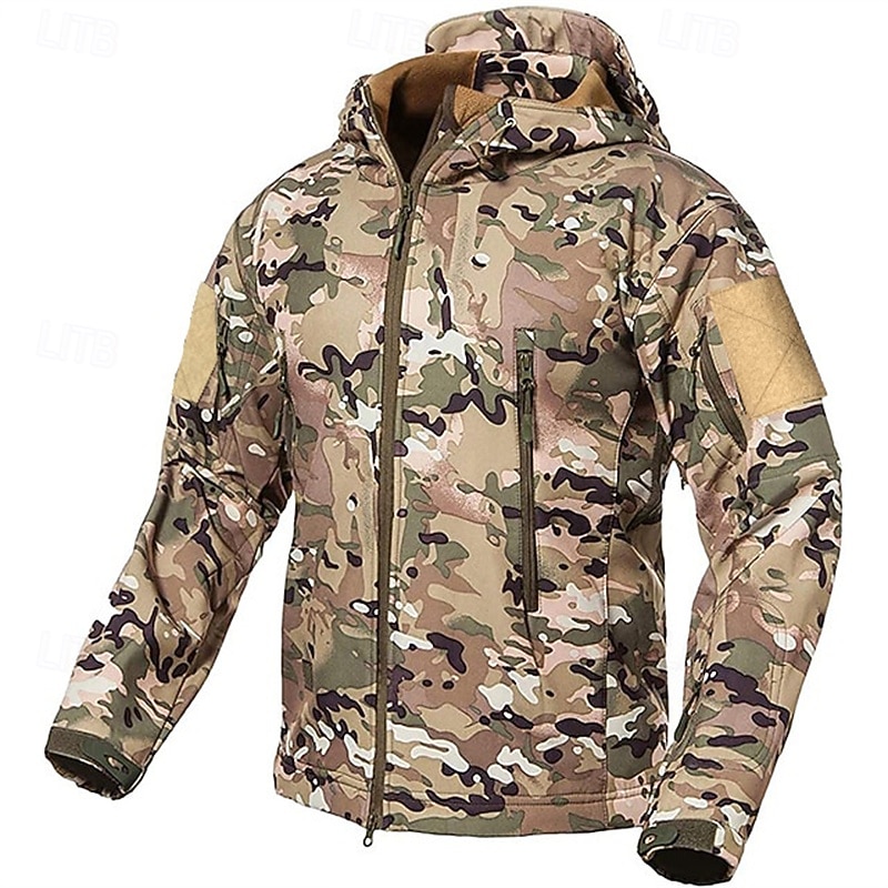 Men's Hiking Jacket Winter Coat Hiking Fleece Jacket Winter Outdoor Thermal Waterproof Windproof Winter Fleece Jacket Yellow Light Green Green Khaki