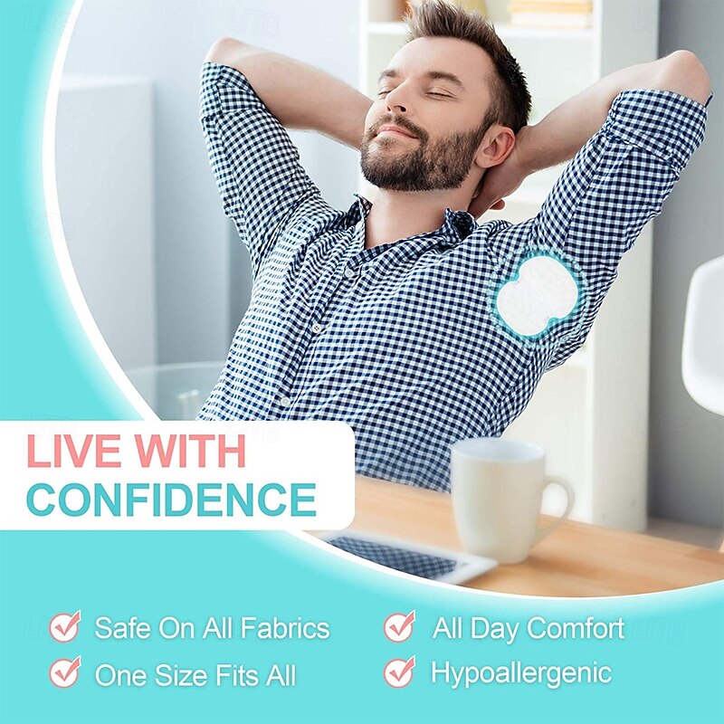 Summer Armpit Deodorant Patches Breathable, Disposable, Invisible Underarm Sweat Absorber and Anti-Sweat Clothing Patches3
