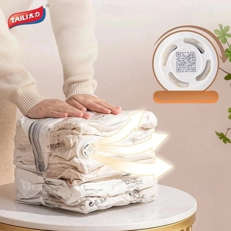 TAILI Vacuum Storage Bags, Jumbo Cube, Extra Large Vacuum Seal Bags for Clothing, Comforters, Blankets, Bedding, Closet Organization Space Saving4
