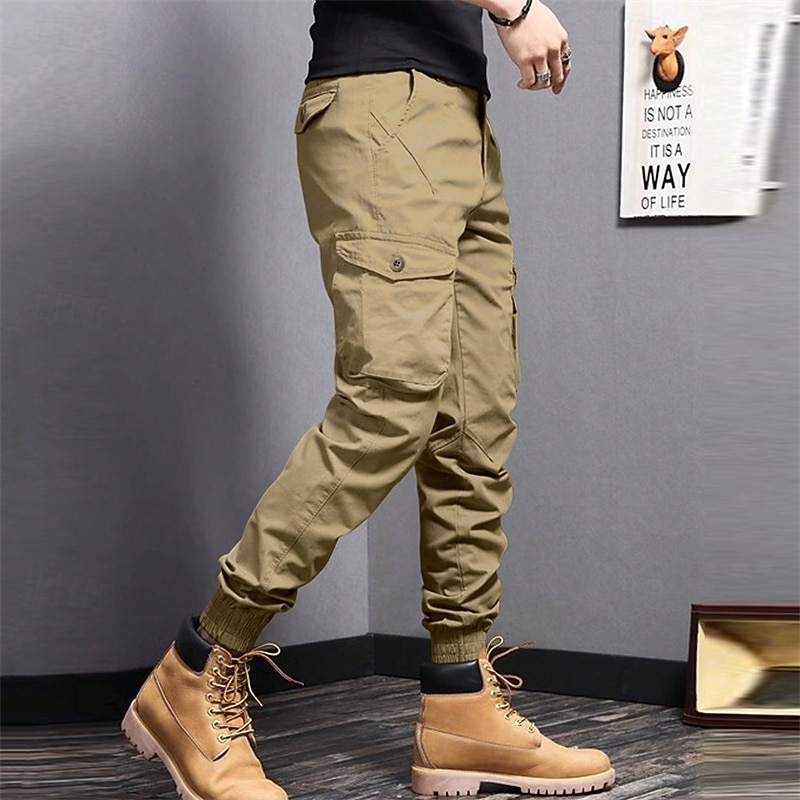 Men's Cargo Pants Hiking Pants Trousers Hiking Trousers Outdoor Regular Fit Waterproof Windproof Quick Dry Lightweight Pants / Trousers Pocket Black Army Green Camping / Hiking Golf Running S M L XL2
