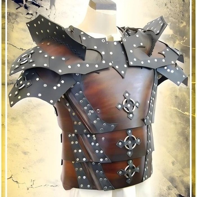 Retro Vintage Medieval Renaissance Armor Vest Chest Guard Knight Ritter Viking Elven Fancy Dress Men's Viking Halloween Carnival Masquerade Party Renaissance Fair LARP Adults' Chest Guard All Seasons3