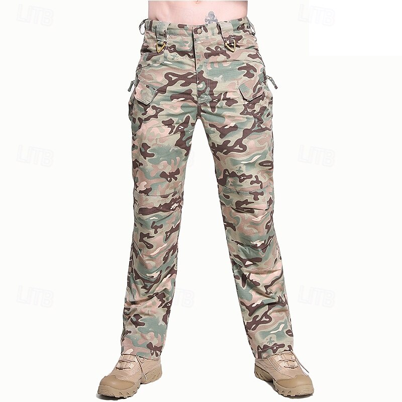 Men's Cargo Pants Hiking Pants Trousers Hiking Trousers Camouflage Outdoor Regular Fit Waterproof Quick Dry Lightweight Breathable Pants / Trousers Pocket Elastic Waist Yellow Dark Navy Camping