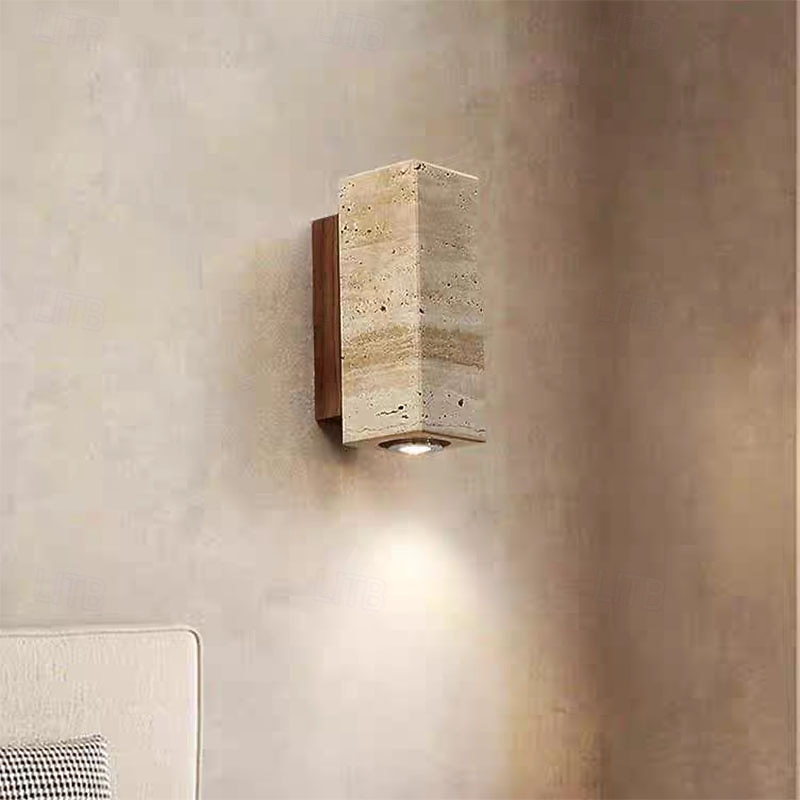LED Wall Lamp, Japanese Wabi-sabi Style, Natural Yellow, Travertine, Bedroom, Living Room, Back Wall, Corridor, Hotel4