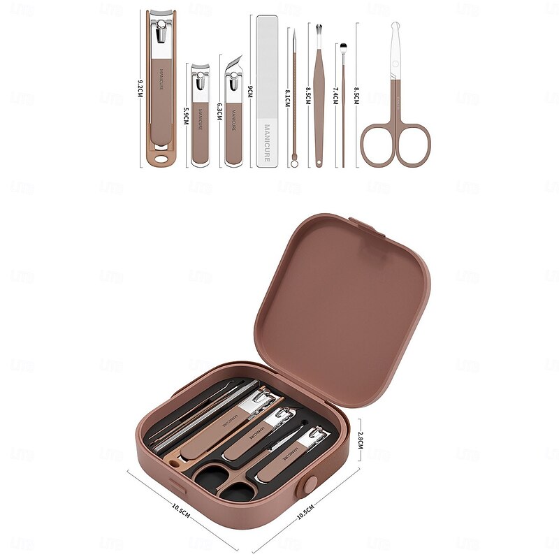 Anti-Splash Nail Clipper Set with Ear Pick, 8 PCS Premium Manicure Grooming Kit, Portable Nail Clippers in Luxury Travel Case for Men & Women3