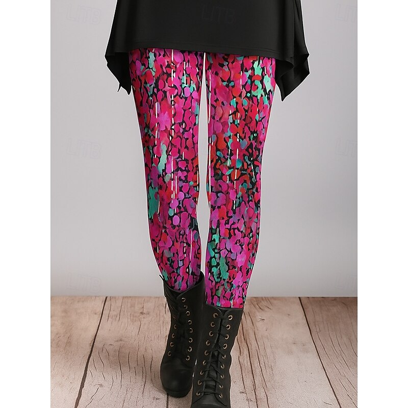 Women's Leggings Vacation Vintage Ethnic Style Ankle-Length High Waist Graphic Abstract 3D Print Quick Dry Breathability Soft High Elasticity Outdoor Home Causal Blue Purple Brown Green Fall Regular2