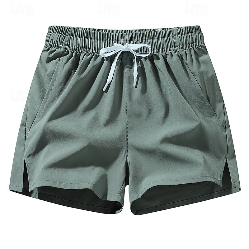 Men's Running Shorts Pocket Elastic Waistband Bottoms Athleisure Gym Workout Quick Dry Breathable Running Yoga Regular Fit Sportswear Activewear Solid Colored Red Blue Green