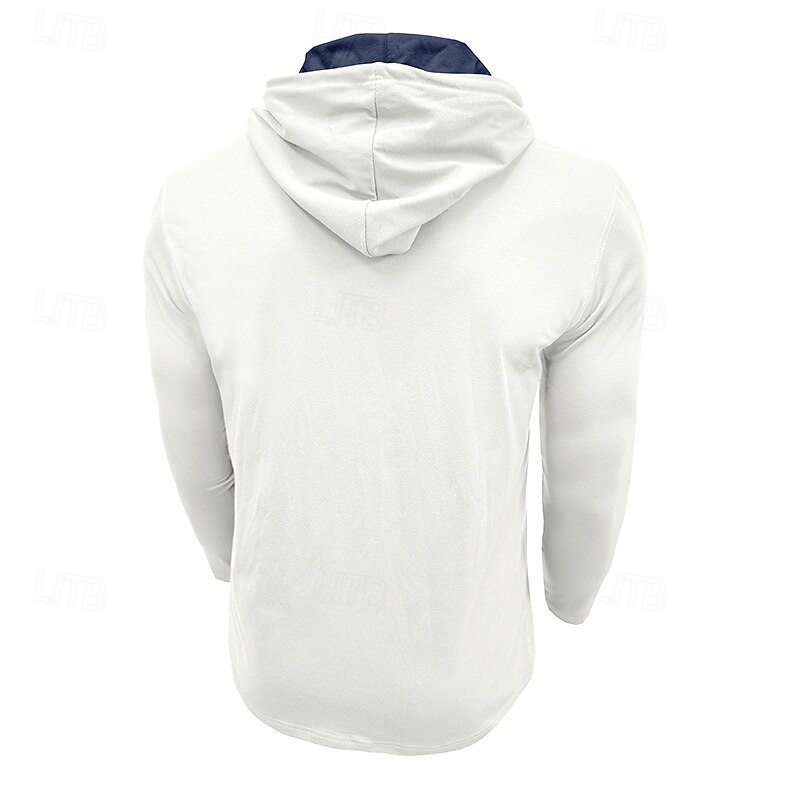 Men's T Shirt Henley Hoodie Long Sleeve Hooded Henley Spring &  Fall Solid Color Knitwear Daily Outdoor Pocket Outdoor Causal Casual Dark Grey Navy Black Top Tee for Men4