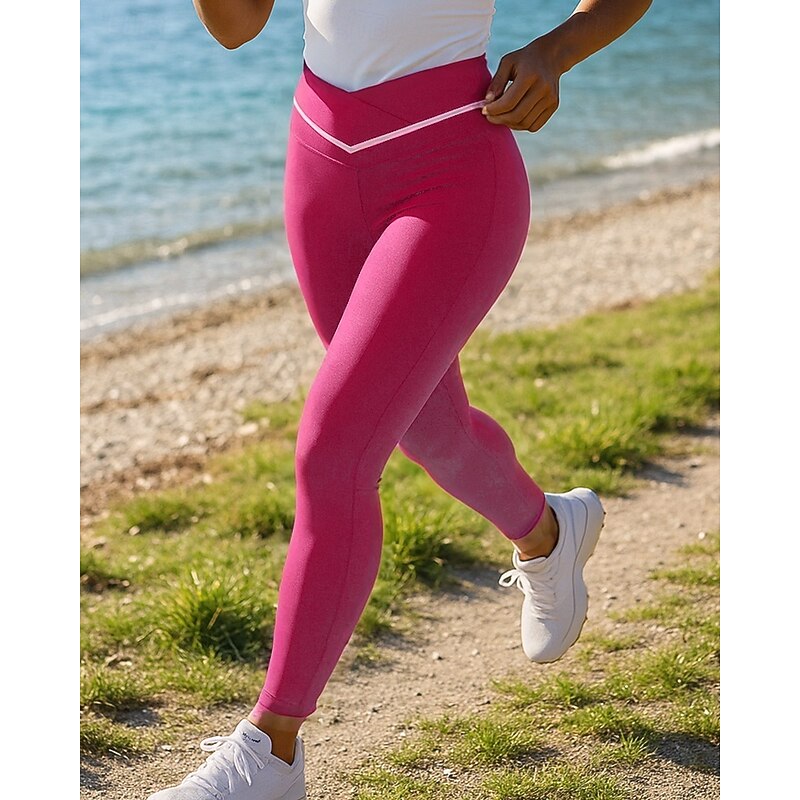Women's Leggings Running Pants Elastic Waistband High Waist Pants / Trousers Sports & Outdoor Casual Breathable Quick Dry Lightweight Tennis Golf Running Regular Fit Sportswear Activewear Color Block4