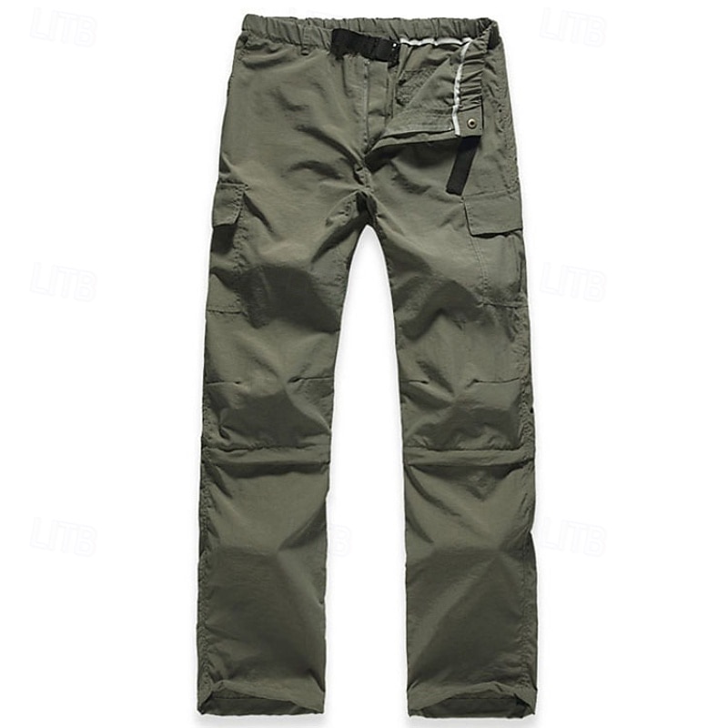 Men's Cargo Pants Convertible Zip Off Pants Hiking Pants Trousers Hiking Trousers Outdoor Regular Fit Waterproof Windproof Lightweight Bottoms Elastic Waist Dark Grey Army Green Camping / Hiking4