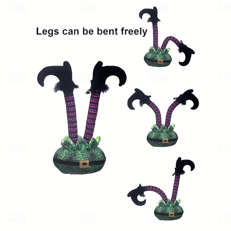 Halloween Upside Down Elf Legs Tabletop Decoration, Bendable Spooky Scene Prop, Haunted House Horror Display Decor2