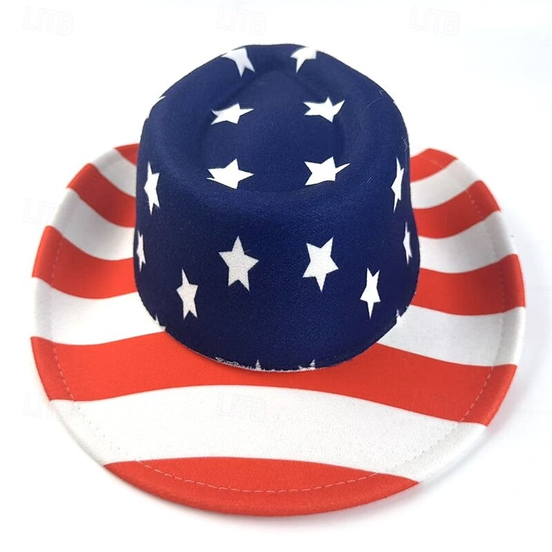 Men's Sun Hat Wild Brim Hat Red Blue Cotton Fashion Casual Daily Independence Day National Flag Sunscreen Breathable4