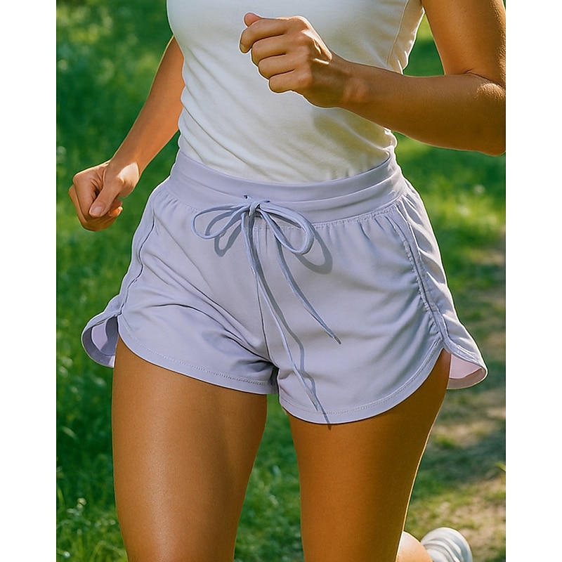Women's Running Shorts Ruched shorts Elastic Waistband Drawstring Shorts Sports & Outdoor Casual Quick Dry Lightweight Breathable Tennis Golf Running Regular Fit Sportswear Activewear Solid Colored3