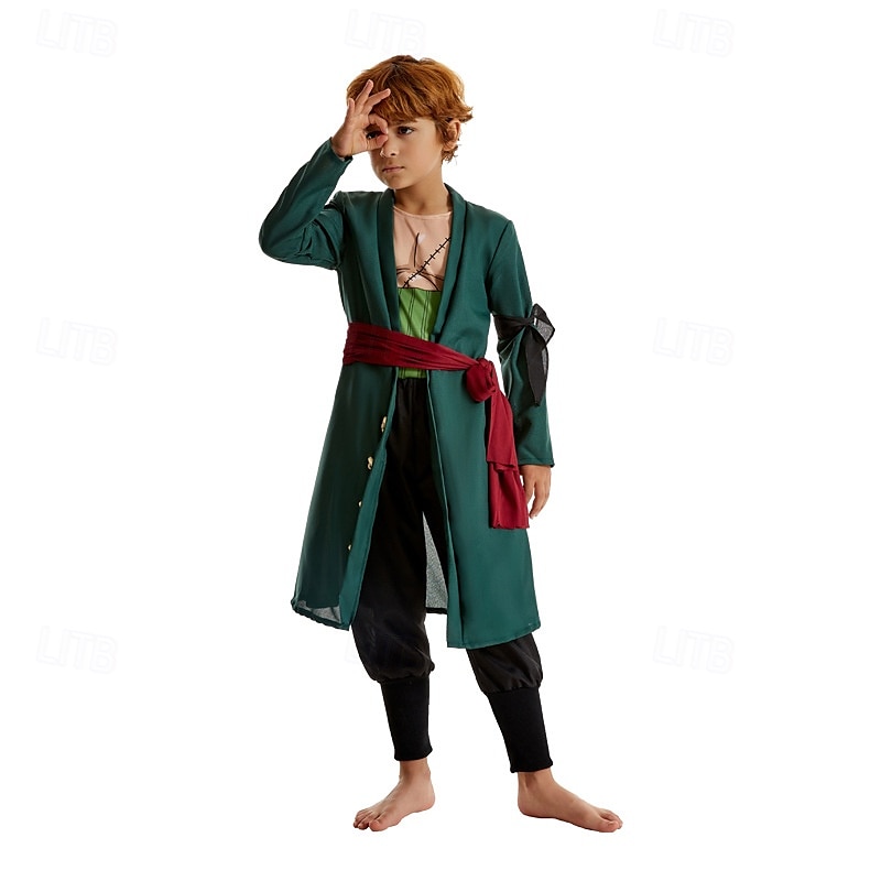 Pirate Roronoa Zoro Anime Outfits Costume Cosplay Suits Halloween Carnival World Book Day Performance Educational Dress Up School Event Dress Up Pants For Boys' Kid's2