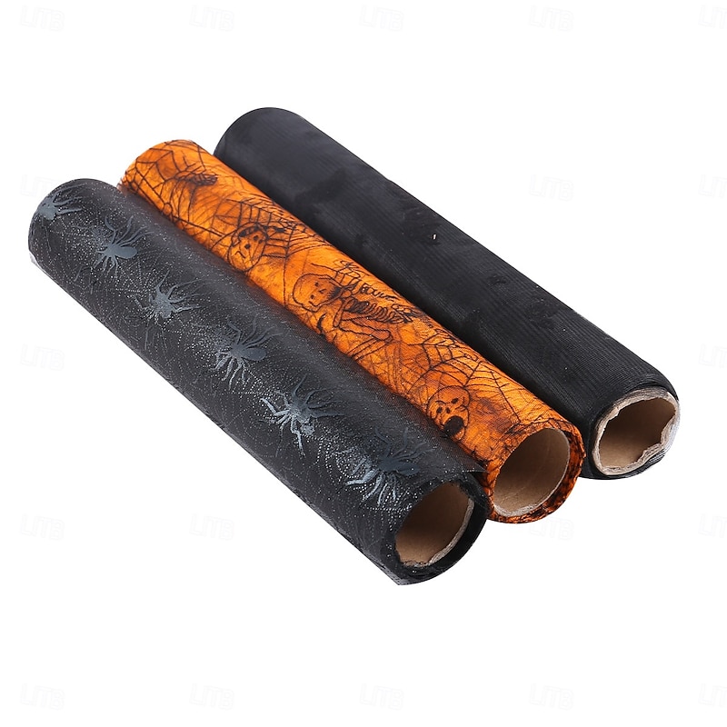 Halloween Mesh Table Runner, Bat and Spider Web  Party Tablecloth Decoration, Spooky Ghost Festival Dining Mat, Halloween Party Table Decor4