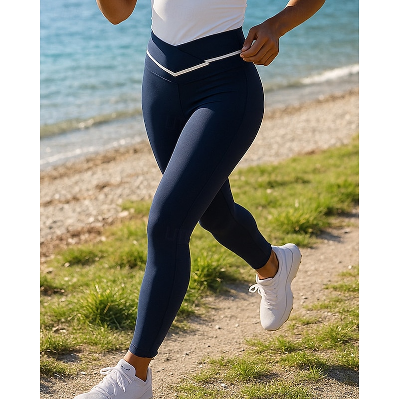 Women's Leggings Running Pants Elastic Waistband High Waist Pants / Trousers Sports & Outdoor Casual Breathable Quick Dry Lightweight Tennis Golf Running Regular Fit Sportswear Activewear Color Block