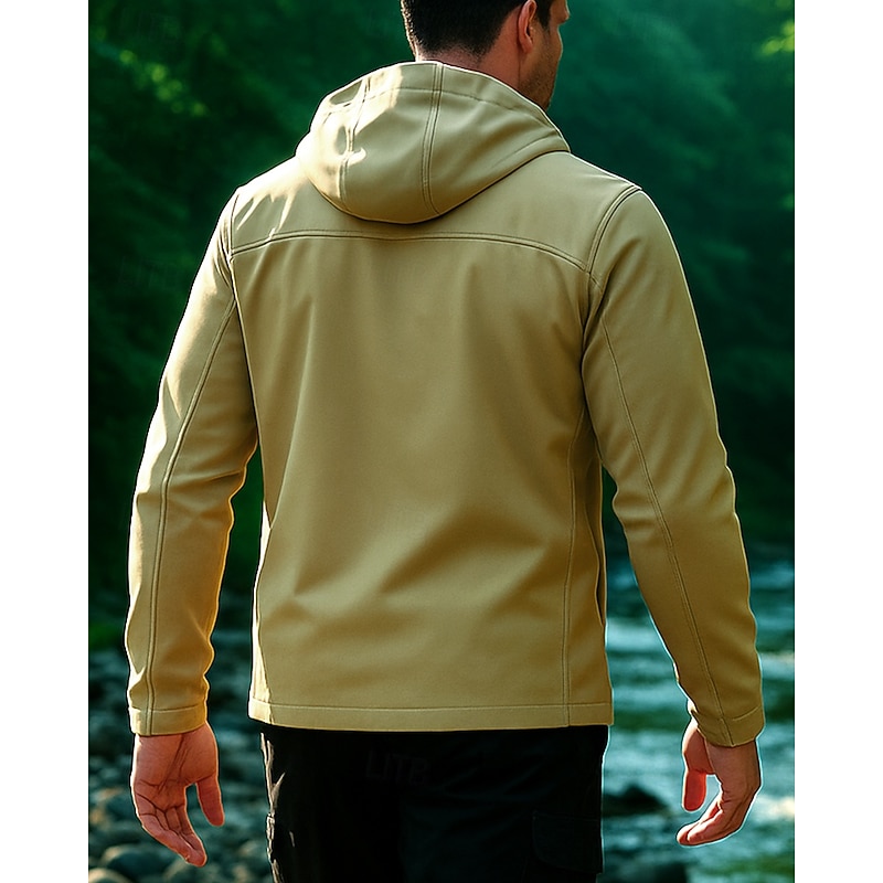 Men's Hiking Jacket Raincoat Sport Jacket Outdoor Waterproof Windproof Quick Dry Lightweight Hiking Outfits Hiking Clothes Spring Autumn / Fall Jacket Tennis Golf Running Solid Color Dark Grey Black2