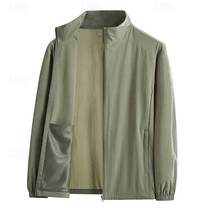 Men's Outdoor Jacket Hiking Jacket Outdoor Sun Protection Breathable Hiking Outfits Hiking Clothes Spring Autumn / Fall Top Camping / Hiking / Caving Running Black Blue Green