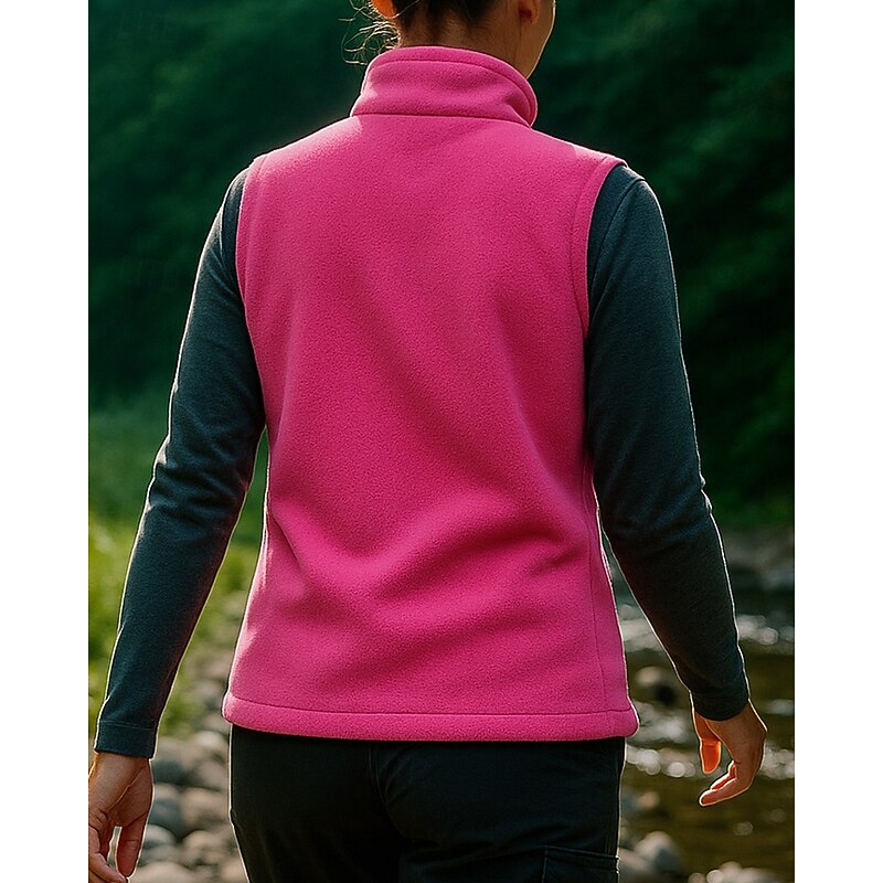 Women's Hiking Vest Sleeveless Vest Outdoor Thermal Warm Lightweight Winter Zipper Polyester Red Sky Blue Purple Hunting Fishing Climbing2