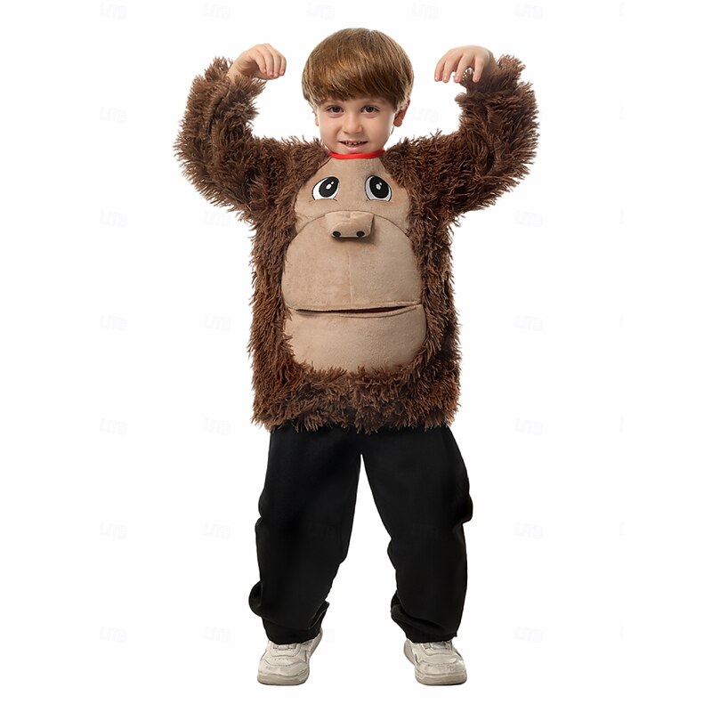 Gorilla Halloween Cosplay Costume Top Fairy Tail Animal Cosplay Kid's Boys' Girls' Halloween Carnival World Book Day Performance Educational Dress Up School Event Dress Up Easy Halloween Costumes