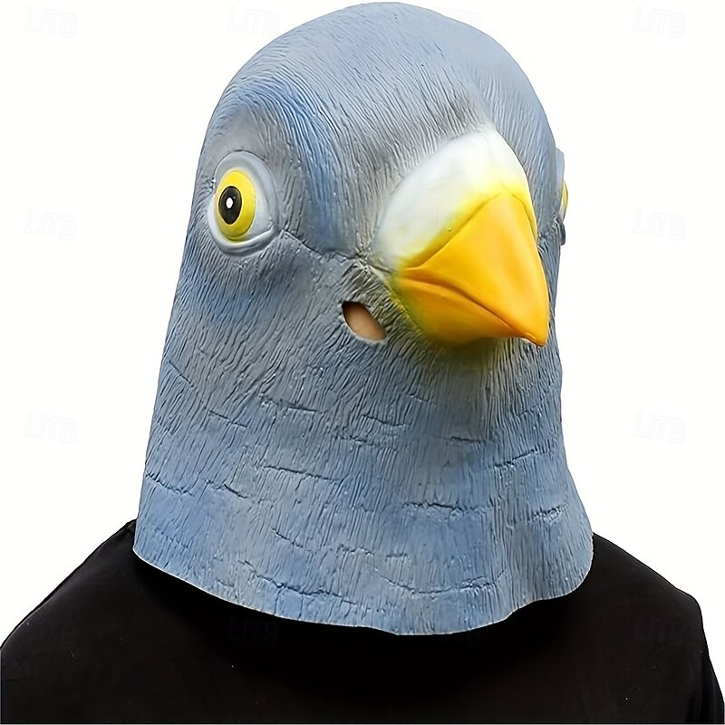 Halloween Pigeon Mask for Adults Realistic Scary Costumes Latex Face Mask, Funny Bird Head Mask for Halloween Party Cosplay and Pranks3