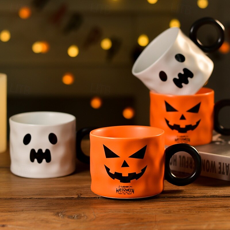 Halloween Gift Mug, Creative Ceramic Coffee Cup in Gift Box, High Aesthetic Halloween Mug Set for Holiday Party Favors and Festival Gifts2