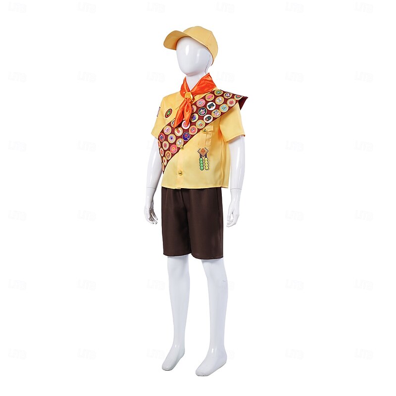 Up Explorer Scout Wilderness Explorers Russell Outfits Costume Adventure Movie Cosplay Movie Cosplay for Boys Kid's Halloween Carnival World Book Day Performance Educational Dress Up School Event4