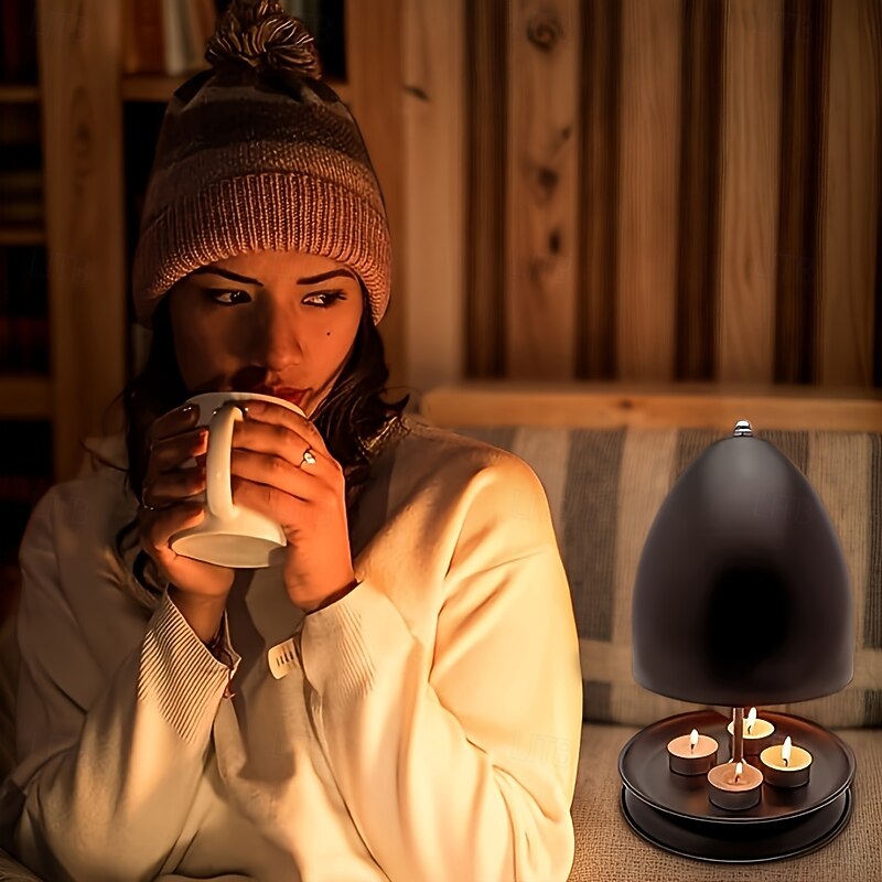 4-6 Warm Candles Multifunctional Outdoor Tea Wax Heater with Hand Warmer and Candle Holder3