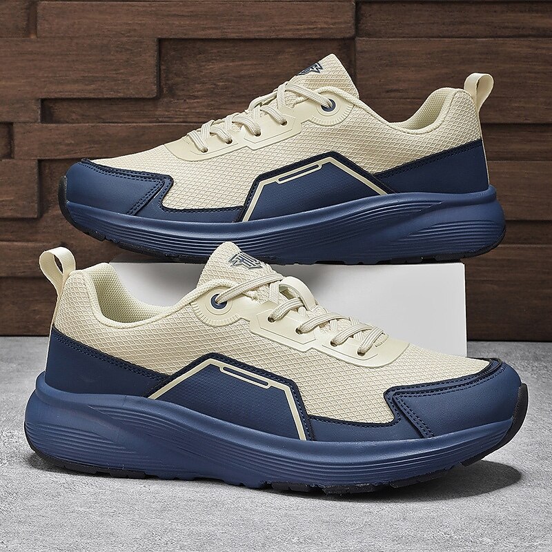 Men's Knit Mesh Sneakers with Blue Contrast Sole – Lightweight and Breathable Sports Shoes for Running, Daily Training, City Travel and Active Lifestyles3