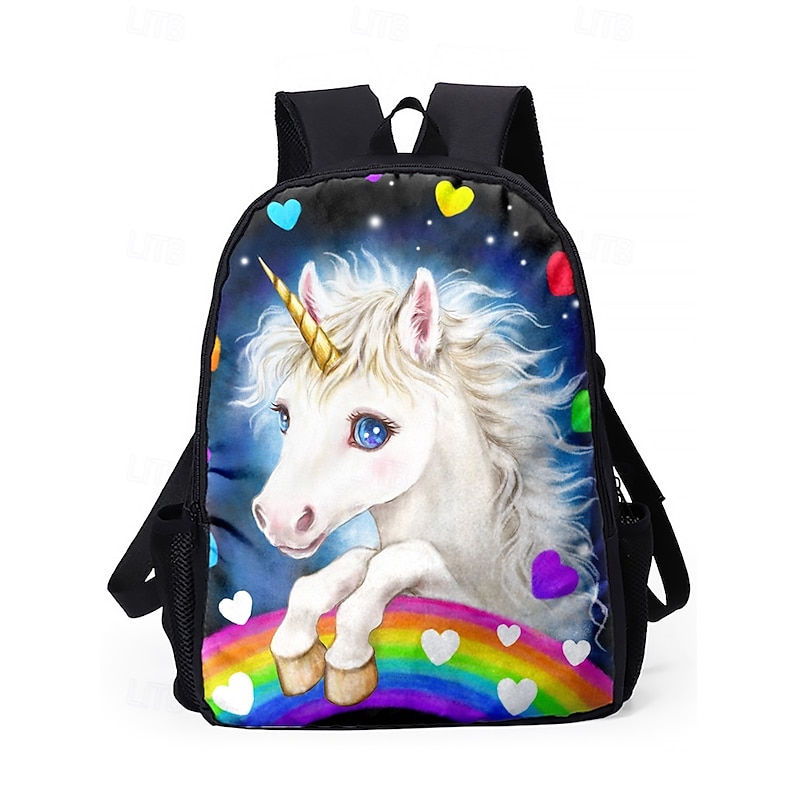 Girls'3-Piece Unicorn Backpack Set with Lunch Bag and Pencil Case – Colorful Rainbow Design for Elementary School and Daily Use Kayomi Harai4