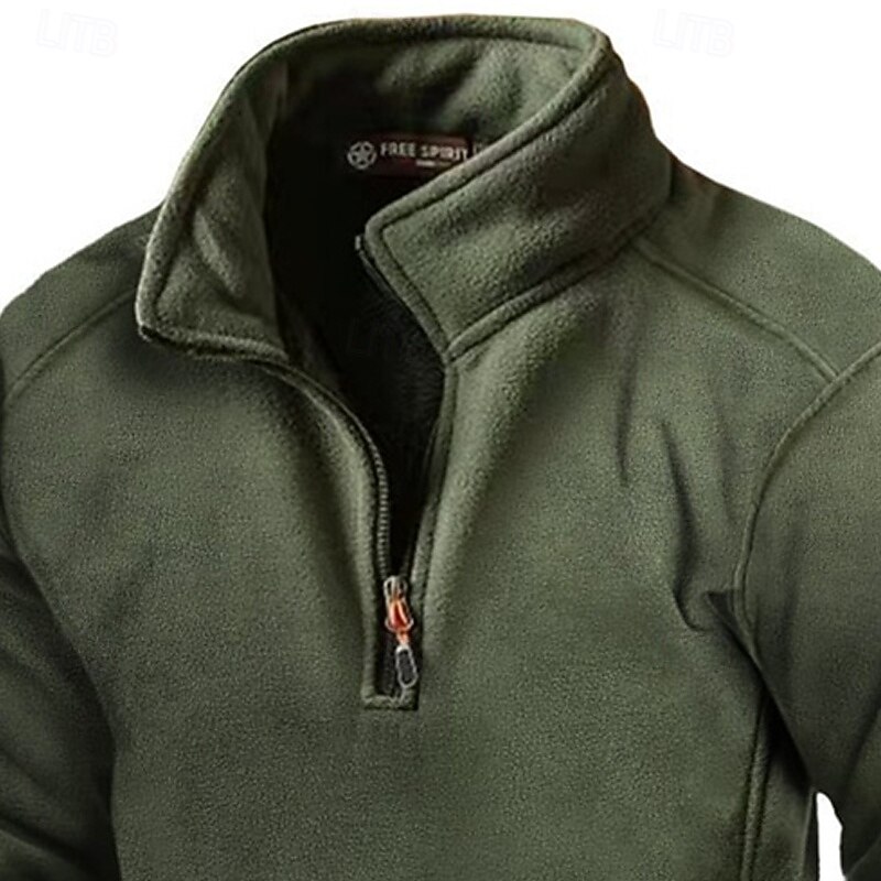 Men's Sweatshirt Quarter Zip Sweatshirt Army Green Half Zip Plain Zip Up Sports & Outdoor Daily Holiday Polyester Streetwear Basic Casual Spring Fall Clothing Apparel Hoodies Sweatshirts  Long Sleeve2