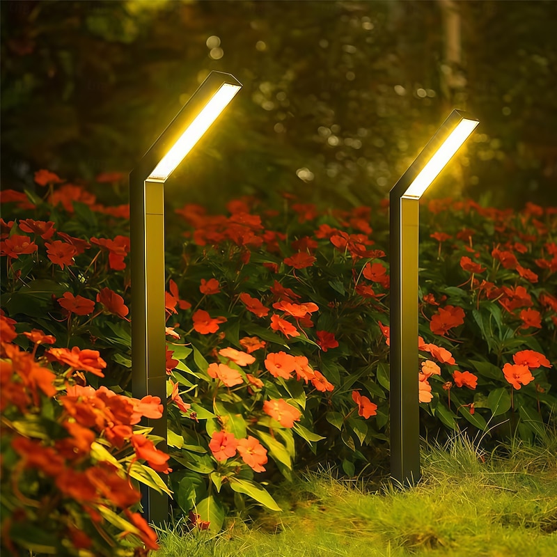 LED Solar Pathway Lights Outdoor RGB Pathway Lawn Light IP65 Waterproof Solar Lamp for Garden Walkway Path Driveway Patio Yard Decor  1PC2