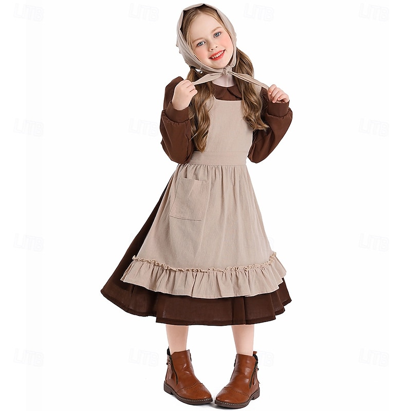 Anne of Green Gables Cinderella Dress Costume Storybook Characters Cosplay Movie Cosplay for Girls' Kid's Halloween Carnival World Book Day Performance Educational Dress Up School Event Dress Up3