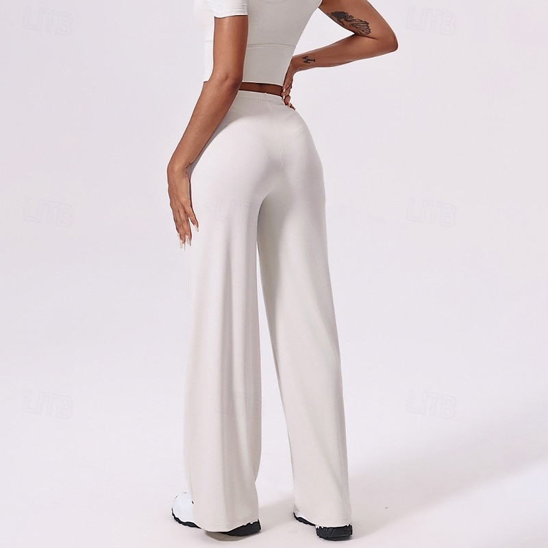 Women's fitness pants sport pants Yoga Leggings Lightweight Pilates Running Fitness Pants Solid Color Black White Pink Fall Winter Sports Activewear Micro-elastic3