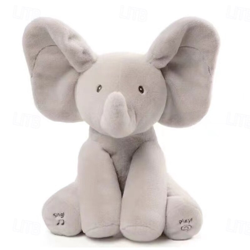 Cute Hide and Seek Elephant Plush Doll with Music3