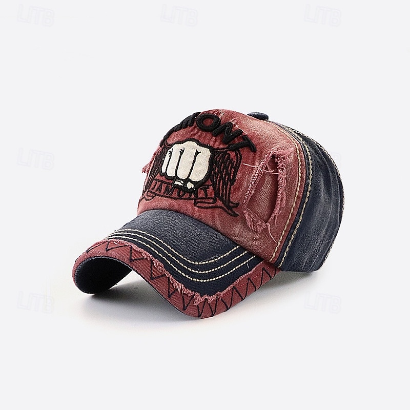 Men's Baseball Cap Sun Hat Trucker Hat Black Wine Cotton Washed Fashion Casual Daily Weekend Pattern Adjustable Sunscreen Breathable2