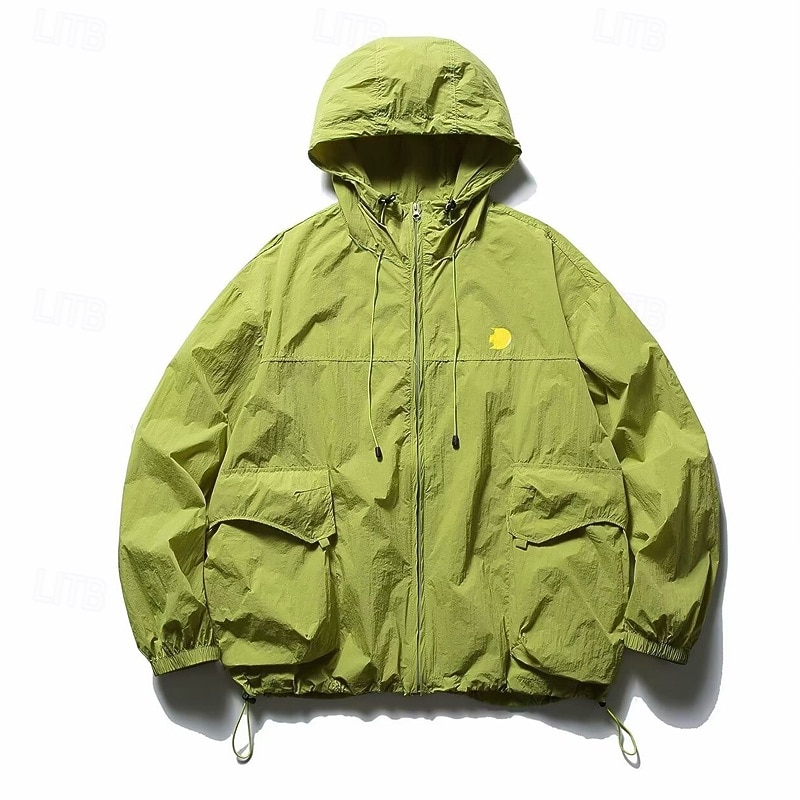 Women's Running Jacket Outdoor Jacket Pocket Full Zip Long Sleeve Outerwear Athletic Solid Colored Sun Protection Quick Dry Lightweight UV Cooling Tennis Golf Running Sportswear Activewear Green