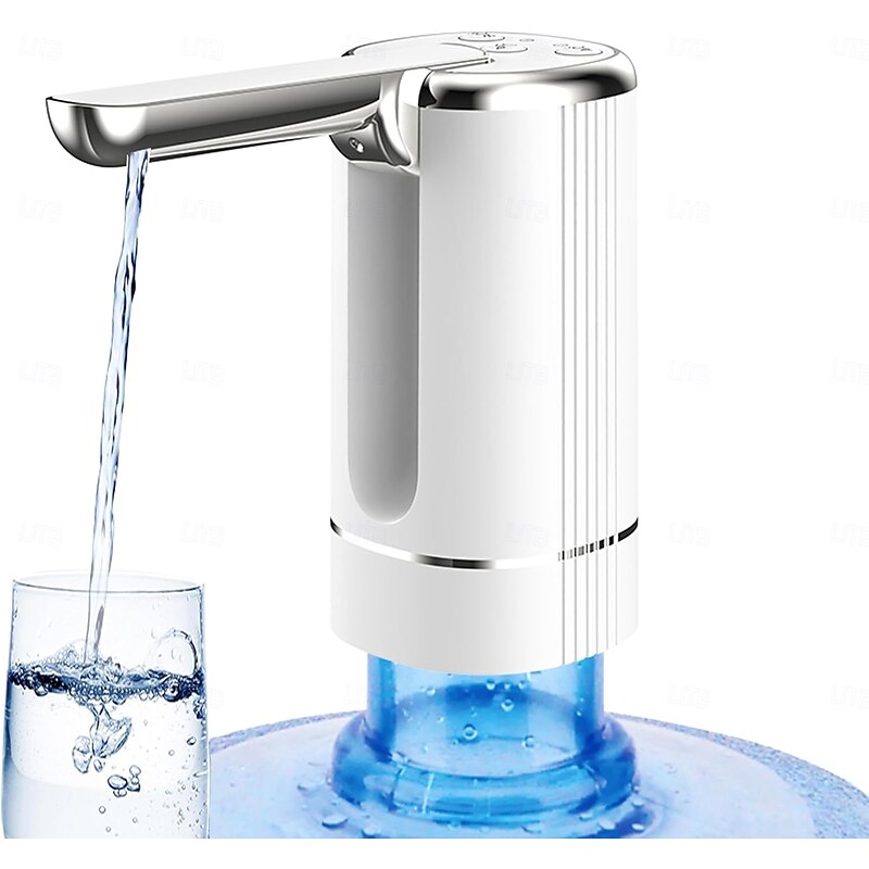 Foldable Electric Water Dispenser, USB Rechargeable Drinking Pump, Portable One-Touch Water Pump with Foldable Spout for Home, Office, Outdoor