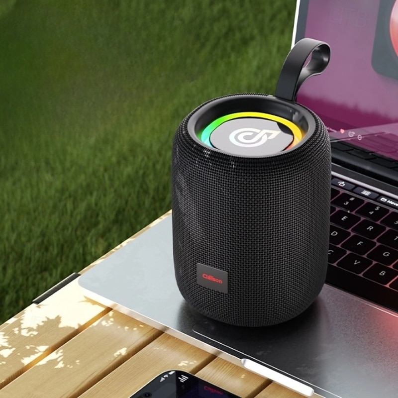 Bluetooth 5.3 IPX7 Waterproof Outdoor Speaker with Ultra-Loud Bass Stereo Sound, RGB Lights, TWS Dual Speakers Pairing, Supports USB Drive/TF-Card4